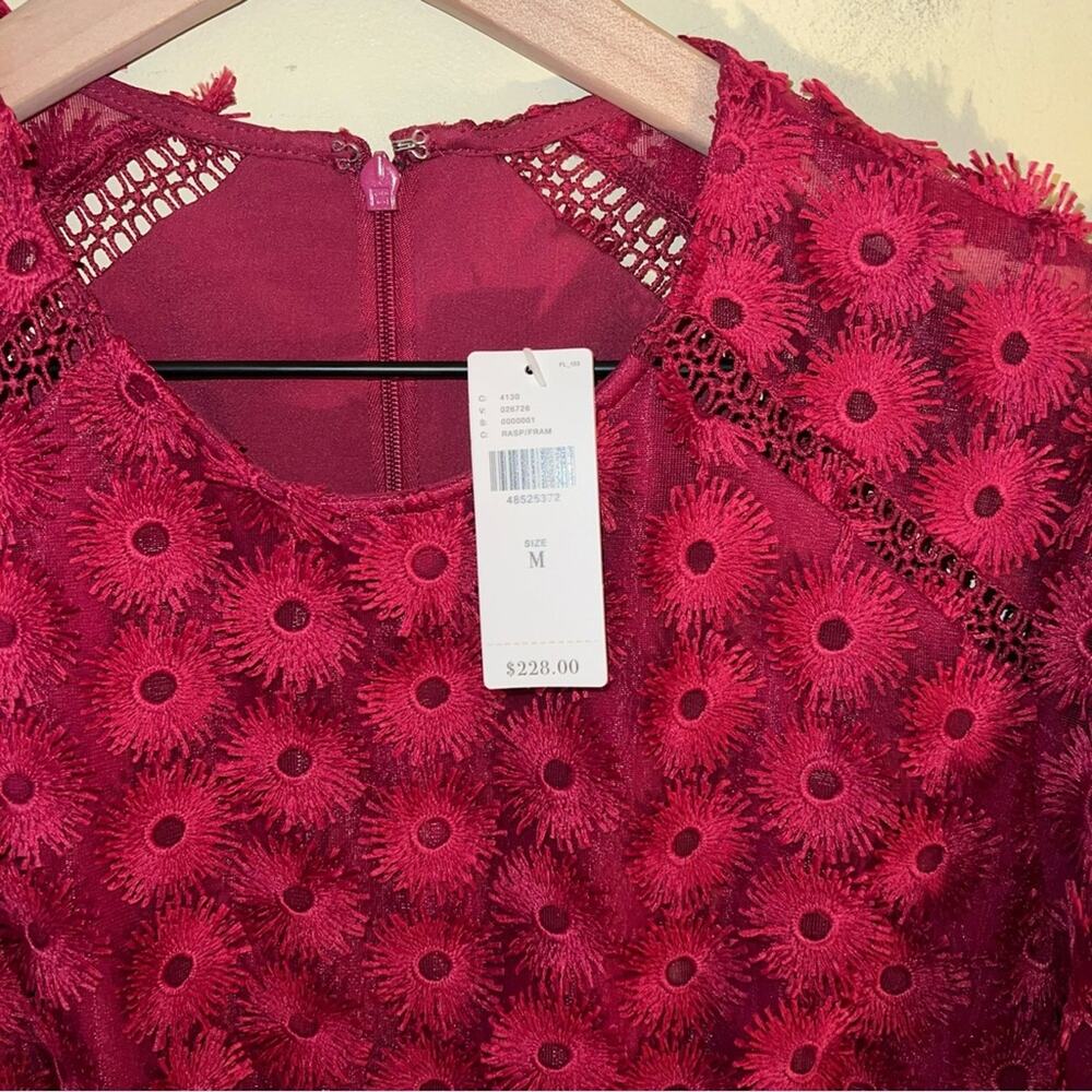 NWT ANTHROPOLOGIE KEEPSAKE Rosabelle mini dress in raspberry M - Picture 8 of 10